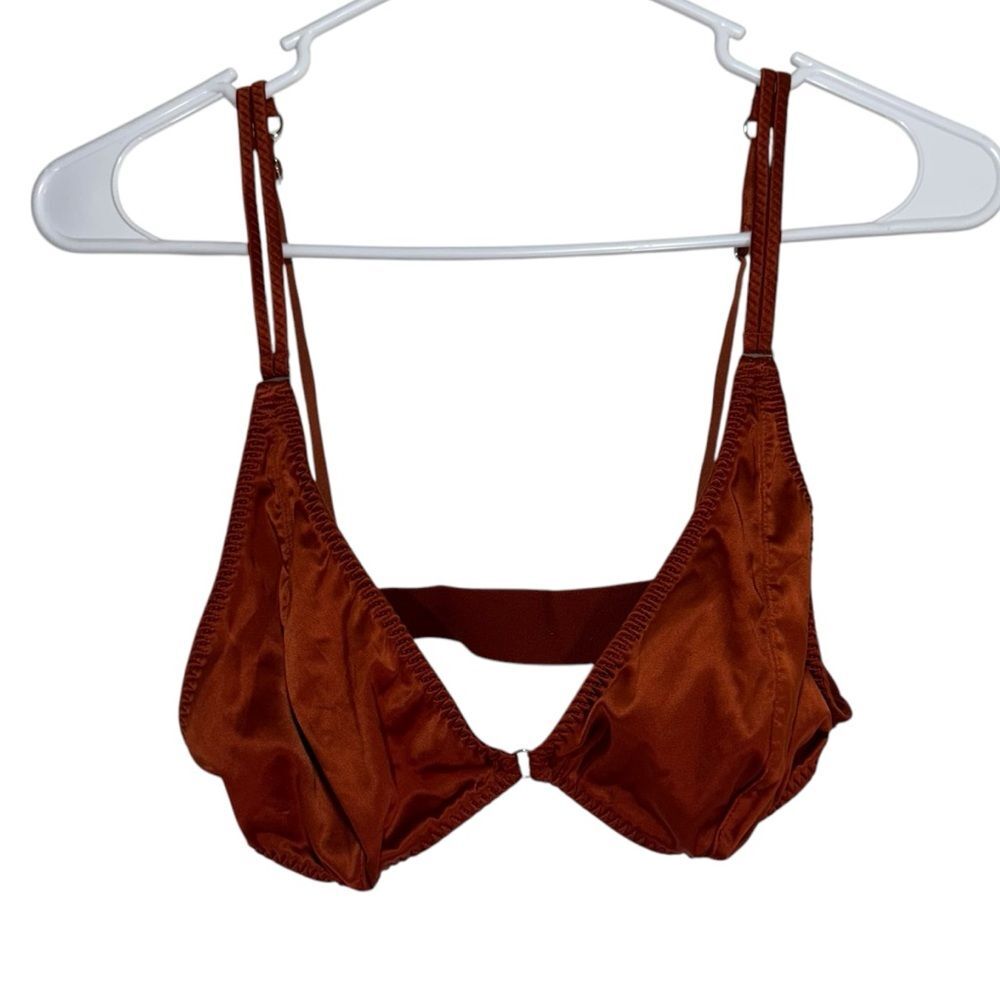 Intimately Free People Burnt Orange Satin Finish Bralette